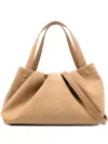 Themoirè Pleated Suede Tote Bag In Neutral