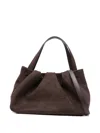 Themoirè Pleated Top-handle Tote Bag In Brown