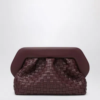THEMOIRÈ THEMOIRÈ PLUM-COLOURED WOVEN BIOS CLUTCH BAG