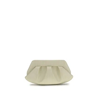 Themoirè Polyethylene Clutch Women's Bag In White