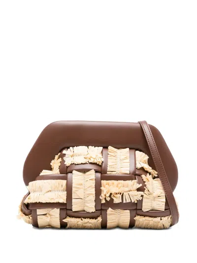 Themoirè Raffia Cross Body Bag In Brown