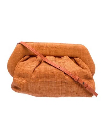 Pre-owned Themoirè Raffia Shoulder Bag In Brown