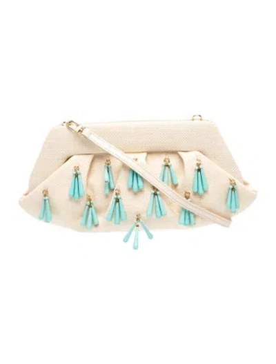 Pre-owned Themoirè Raffia Shoulder Bag In Neutral