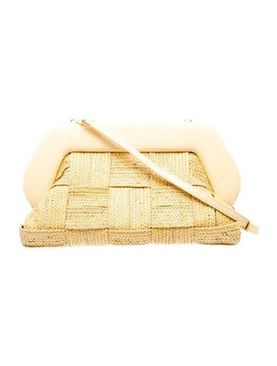 Pre-owned Themoirè Raffia Shoulder Bag In Neutrals