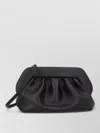 Themoirè Rectangular Pleated Clutch Bag Detachable Strap In Black