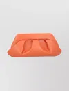 Themoirè Rectangular Pleated Clutch Shoulder Strap In Orange