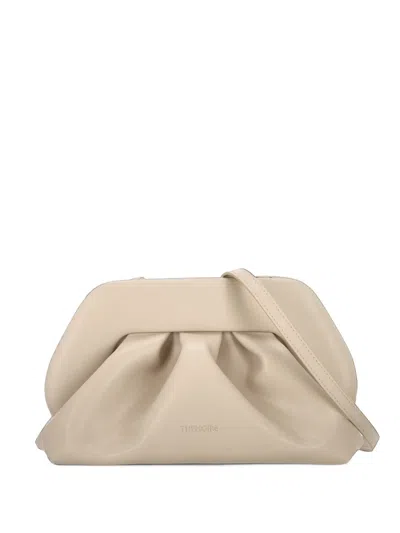 Themoirè Ruched Clutch Bag In Black