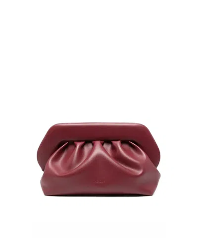 Themoire' Ruched Clutch Bag In Tawny Port