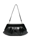 Themoirè Ruched-detail Clutch Bag In Black