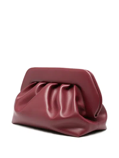 Themoirè Ruched Tote Bag In Red