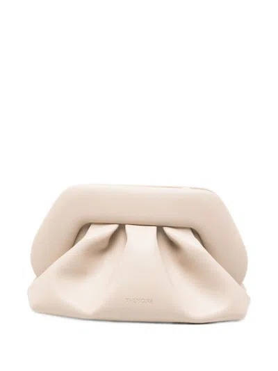 Themoire' Ruffled Clutch "bios" In White