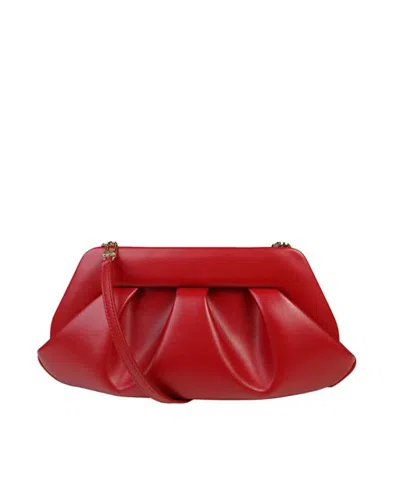 Themoirè Sculptural Vegan Fabric Baguette Bag In Chili Pepper In Red