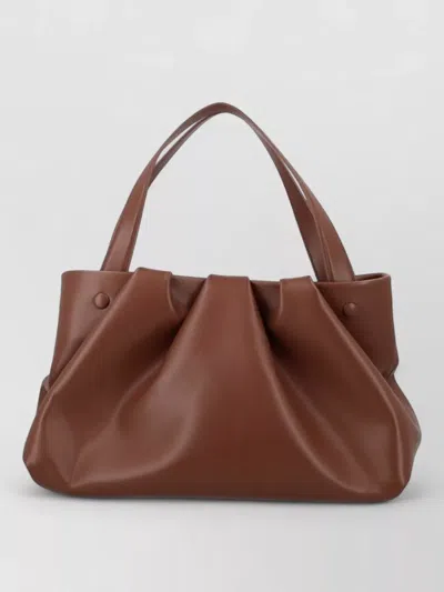 Themoirè Shoulder Bag Pleated Design Double Handles