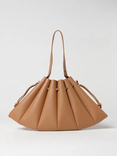 Themoirè Shoulder Bag  Woman Color Beige In Orange