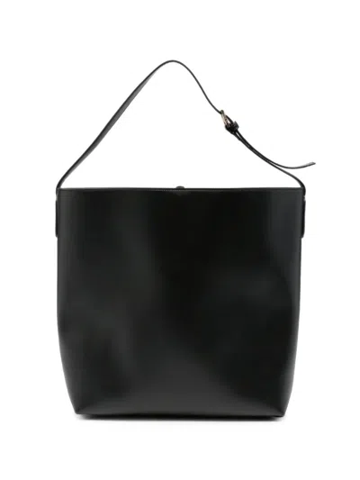 Themoirè Shoulder Bag Vegan Fabric "zoe" In Black