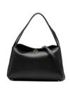 Themoirè Shoulder Bag With Snap Closure In Black