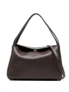 Themoire' Shoulder Bag With Zippered Pocket In Brown