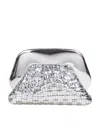 Themoirè Silver Mirror Effect Vegan Fabric Clutch Bag In Silver