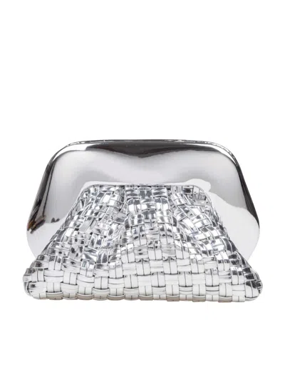 Themoirè Silver Mirror Effect Vegan Fabric Clutch Bag