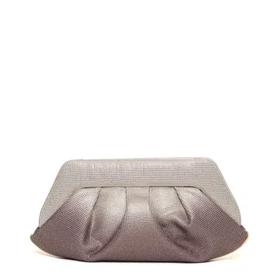 Themoirè Silver Rose Vegan Leather Clutch In Pink