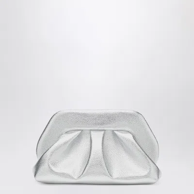 Themoirè Silver Tia Clutch In Metallic