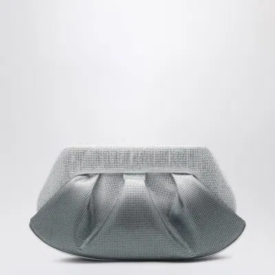 Themoirè Silver/black Clutch With Rhinestones In Metal