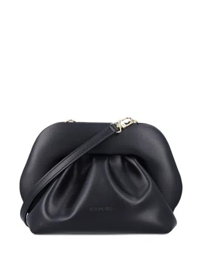Themoirè Small Bios Clutch Bag In Black