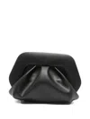 Themoirè Pleated Rectangular Soft Structure Clutch Bag In Black
