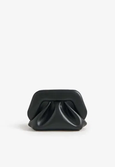 Themoirè Small Bios Vegan Leather Clutch Bag In Black