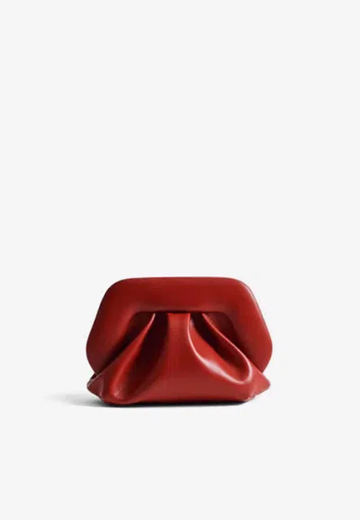 Themoirè Small Bios Vegan Leather Clutch Bag In Red