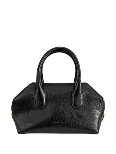 Themoirè Small Crinkled-effect Shoulder Bag In Black