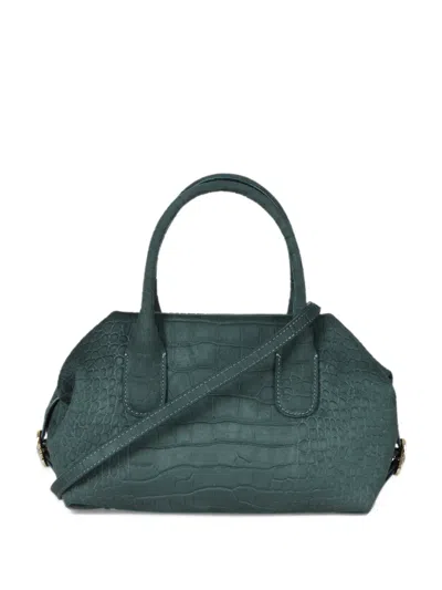 Themoirè Small Talia Trunk Croc-effect Tote Bag In Green