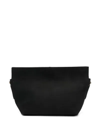 Themoirè Small Zoe Suede-effect Clutch Bag In Black