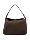 Themoirè Suede Shoulder Bag Gold-tone Hardware In Brown