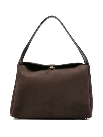 Themoire' Snap-closure Tote Bag In Brown