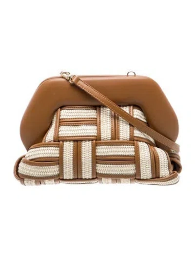 Pre-owned Themoirè Straw Crossbody Bag In Neutral