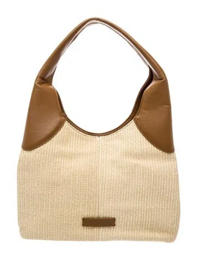 Pre-owned Themoirè Straw Hobo In Neutrals