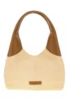 Themoirè Straw Ninfa Handbag In Shell Caramel