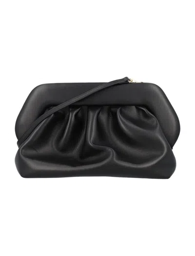 Themoirè Structured Black Bios Clutch With Magnetic Closure