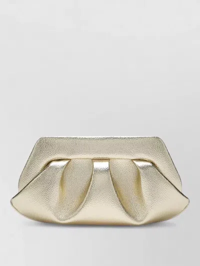 Themoirè Structured Metallic Pleated Clutch Bag