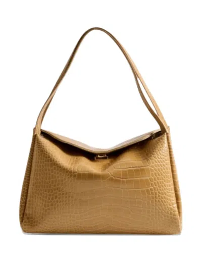 Themoirè Structured Minimalist Bag In Gold