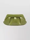 Themoirè Structured Rectangular Clutch Bag Crocodile Effect In Green