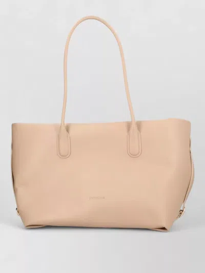 Themoirè Structured Tote Bag Double Handles Design In Brown