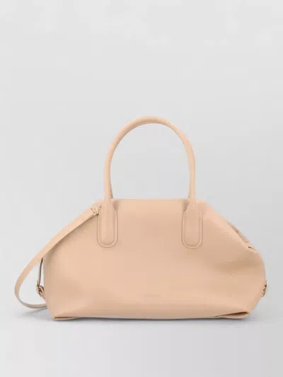 Themoirè Structured Tote Bag Top Handles Strap In Silver