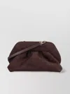 Themoirè Suede Pleated Shoulder Bag With Detachable Strap