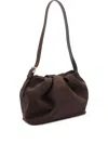 Themoirè Pleated Suede Shoulder Bag Strap In Brown