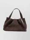 Themoirè Pleated Top-handle Tote Bag In Brown