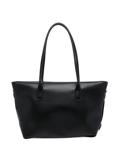 Themoirè "tallia" Shopper Vegan Fabric Bag In Black