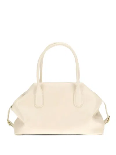 Themoirè "tallia" Trank Medium Vegan Fabric Bag In White