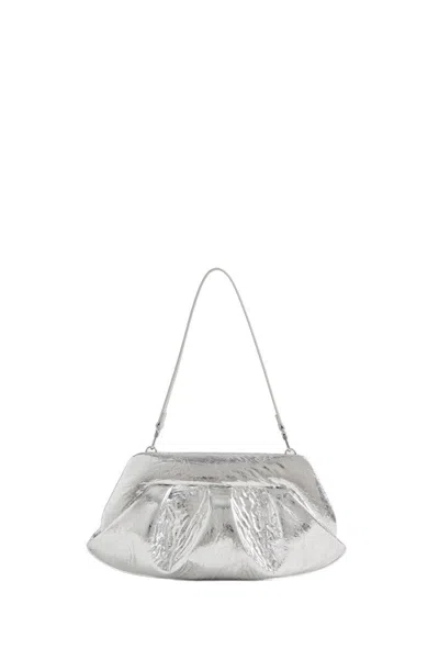 THEMOIRÈ TEXTURED PINEAPPLE LEAF HANDBAG WITH LEAF-LIKE EMBELLISHMENTS